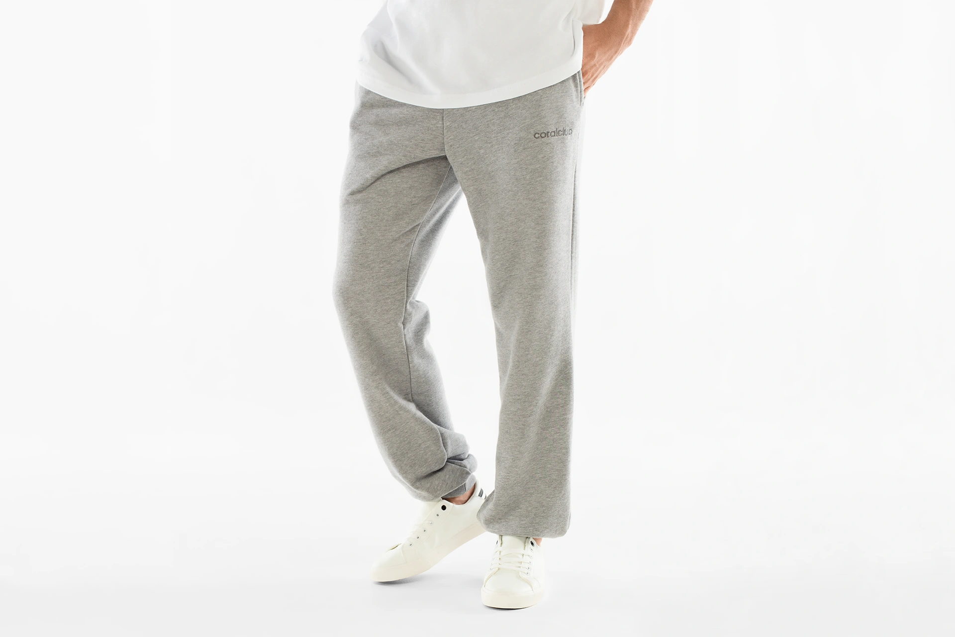 Брюки спортивные унисекс, светло-серые