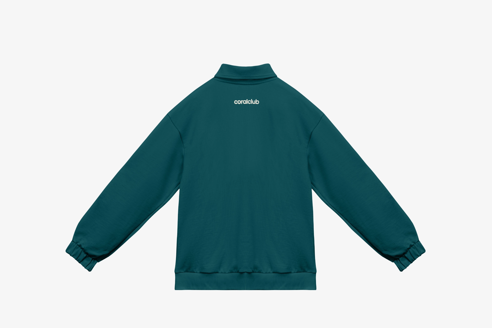 Толстовка с воротом на молнии унисекс, зеленая